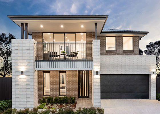 CE/NZ Standard 2-stöckiges Luxus-Fertighaus Stahlrahmen Einfamilienhaus