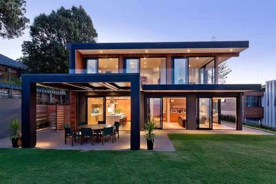 High quality ultra modern prefab homes in light gauge steel frame prefab house luxury villa