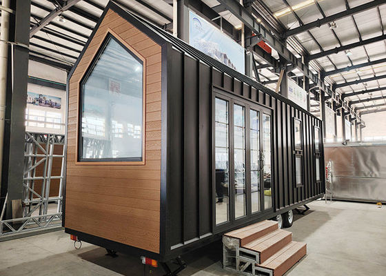 US/AS Prefab Haus Modular Home Kleines Haus auf Anhänger mit leichten Stahlrahmen