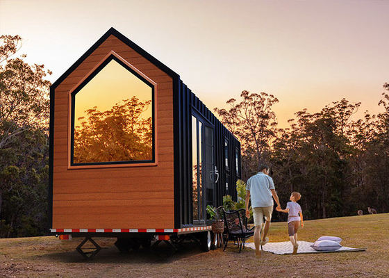 Luxus Glamping Vorgefertigte Häuser Custom Kleines Haus auf Rädern Für Hotels / Campingplätze / Miete
