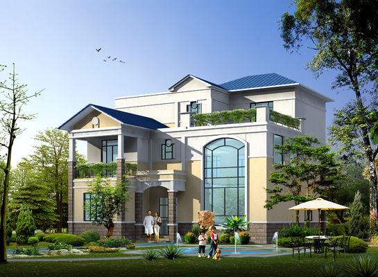 Fabrik bauen Paneelsystem Stahlkonstruktion Vorgefertigte Villa