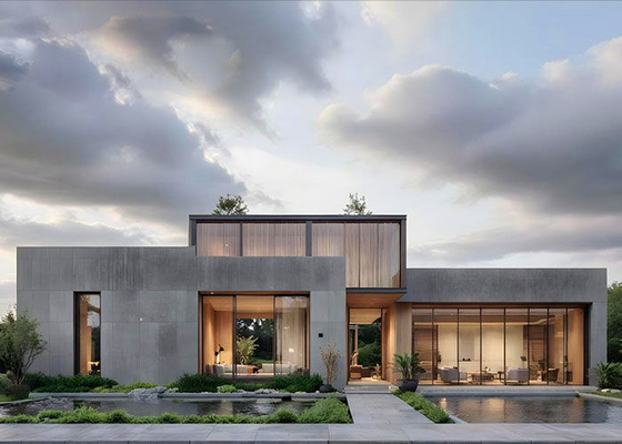 USA Standard Prefab Hosue Einfamilienhaus Luxus 2-stöckiges Leichtstahl-Haus-Stahlkits