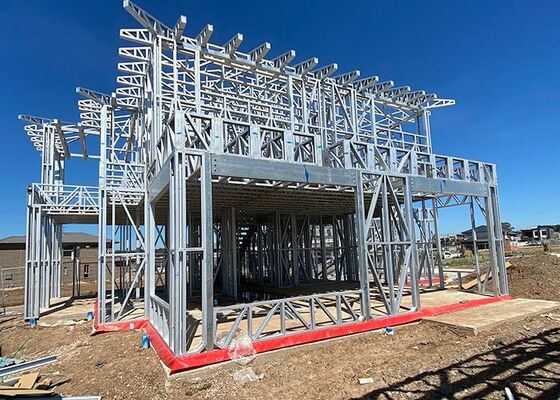 Australische Standard 2-stöckige, leichte Stahl-Fertigteil-Modulhaus-Villa mit 4 Schlafzimmern und 3 Bädern