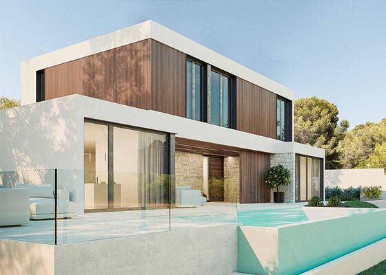 Modernes günstiges Fertigteilhaus aus Stahl mit Paneelsystem