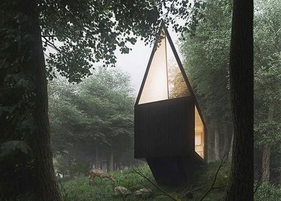 Fertighaus-Campinghütte mit leichtem Stahlrahmen und hochwertigen Baumaterialien