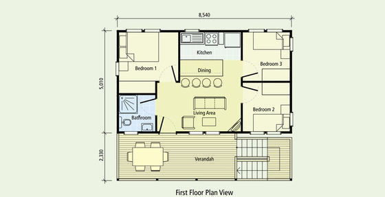 Fertighaus aus leichtem Stahl für Strandbungalows im Holzlook Holzhäuser