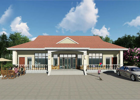 Fertighaus-Bausatz für Einfamilienhaus mit Garage, Leichtbaustahl, Villa mit CE-Standard