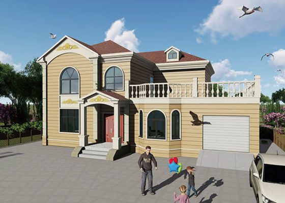 Lamierte Wpc-Platte gegen Wind Ultramoderne Prefab-Häuser Leichtstahlrahmenhaus-Kits