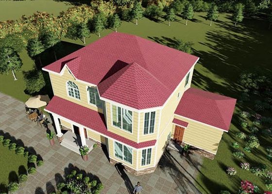 ALC-Panel Recycelbare grüne Fertighäuser Anpassungsfähige Leichtmetall Stahlfertighaus Villa